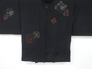 大正ロマン　花鳥模様織り出し漆一つ紋羽織